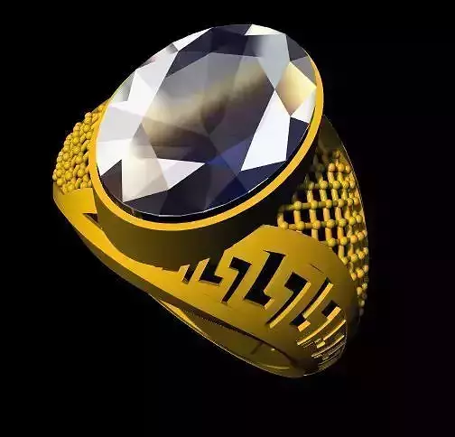 oval stone men ring 3dm file