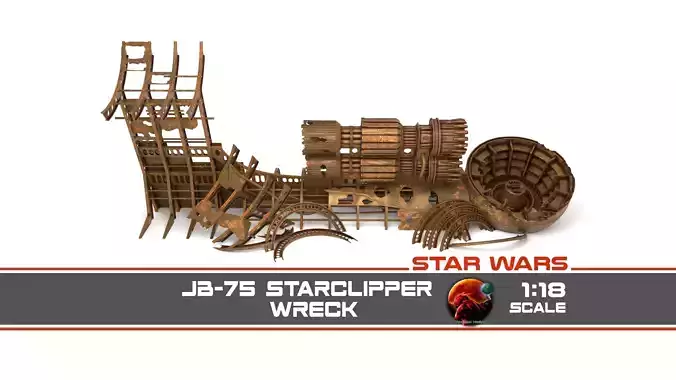 JB-75 Starclipper Wreck 1-18 scale Kenner Hasbro 3D print model