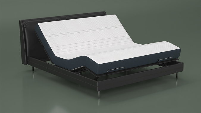 Smart Bed Black Curved Mattress 3D model 3