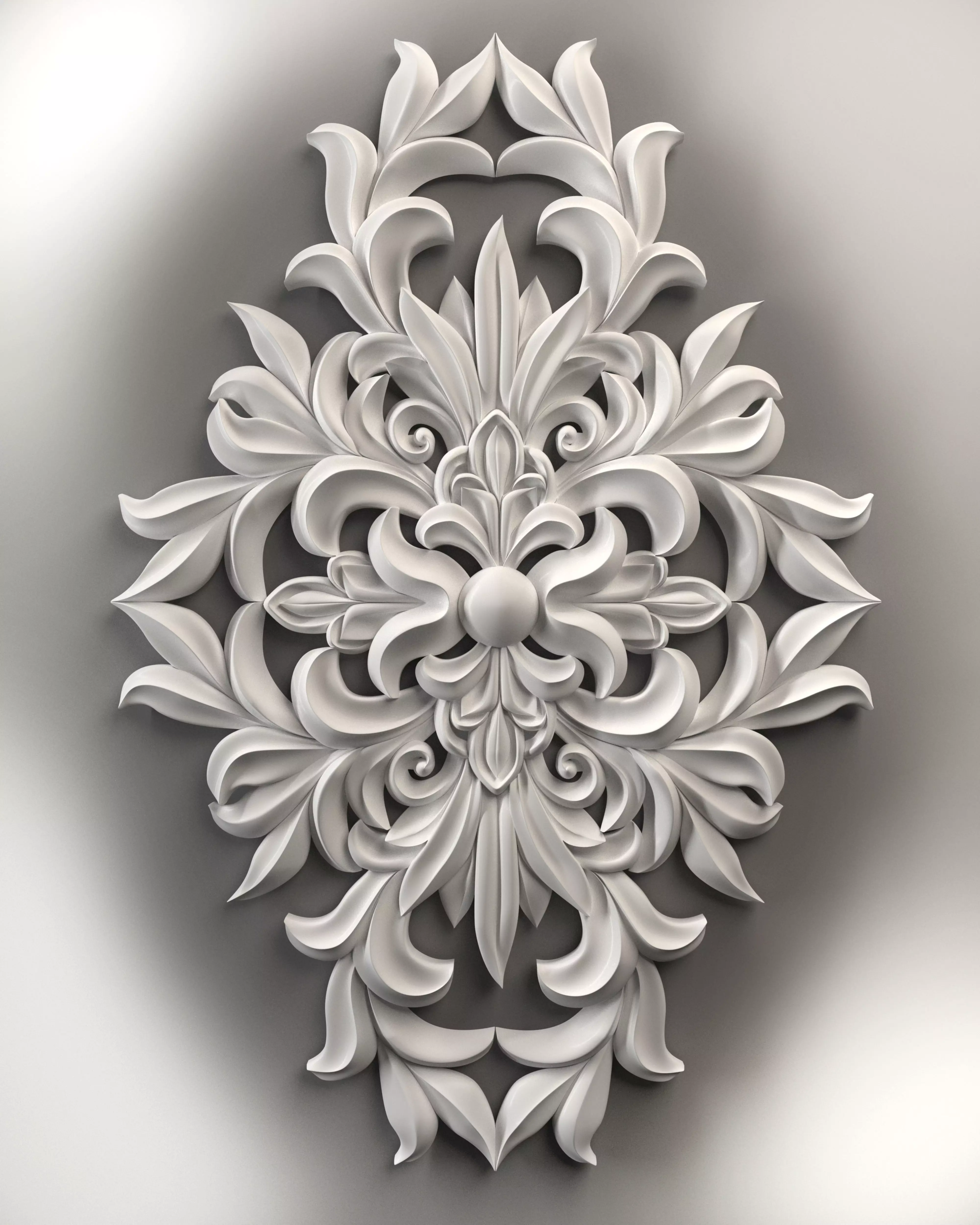 Wall decor flowers with leaves for milling CNC machines 3D print model_0