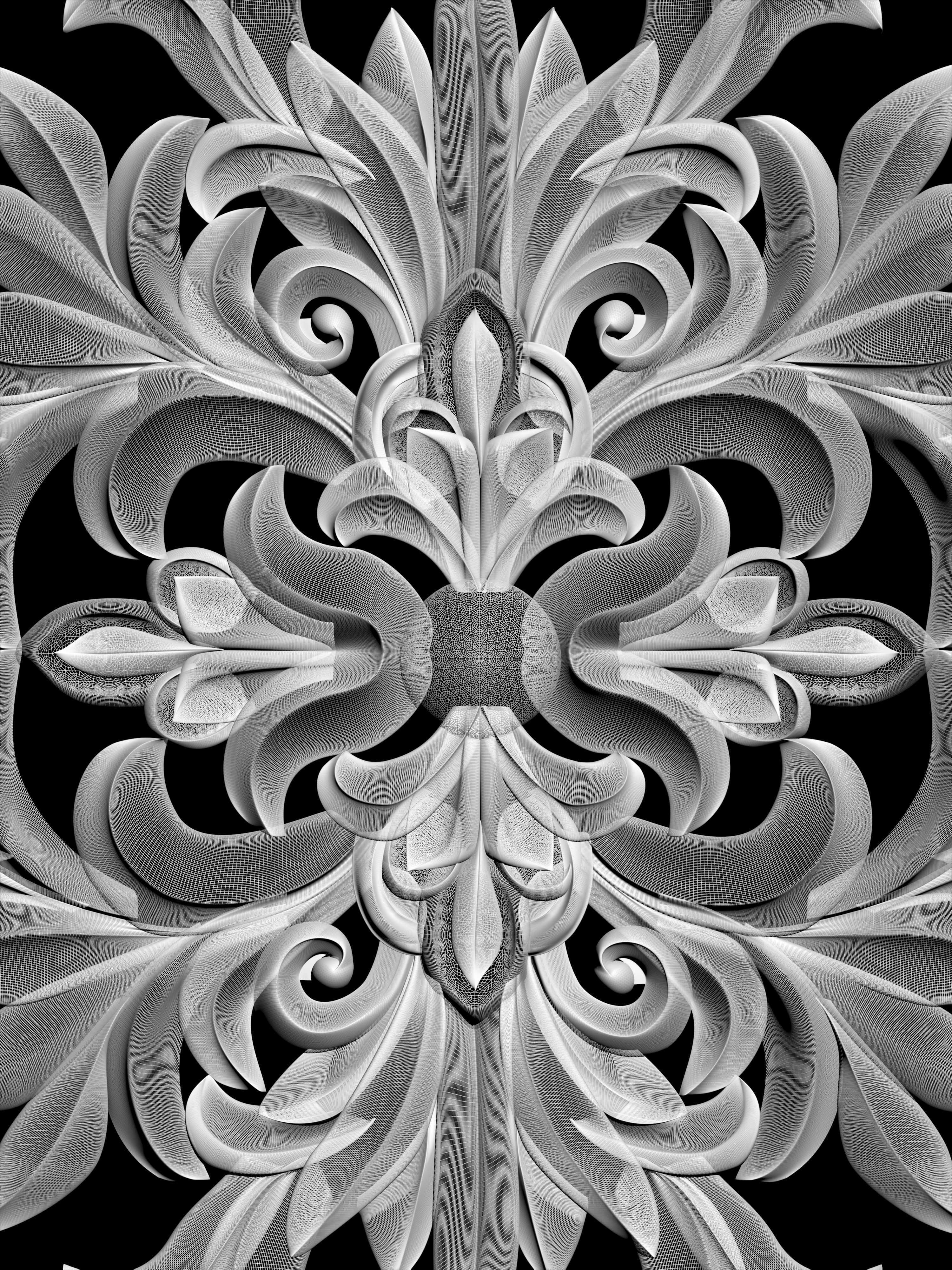 Wall decor flowers with leaves for milling CNC machines 3D print model_2