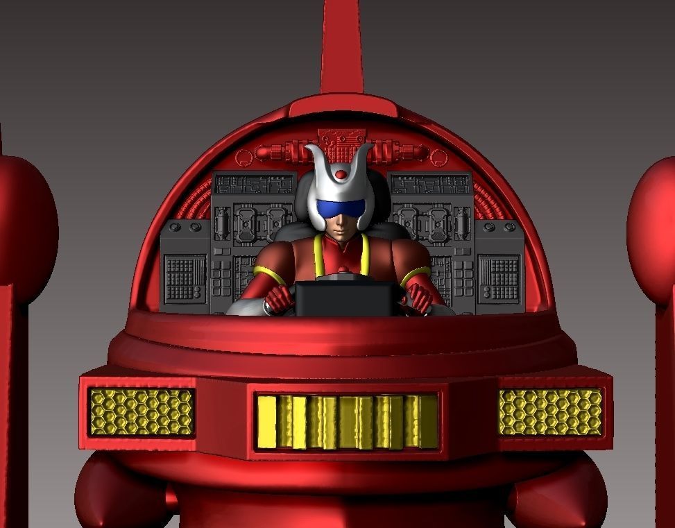 mazinger z bust 3D print model_6