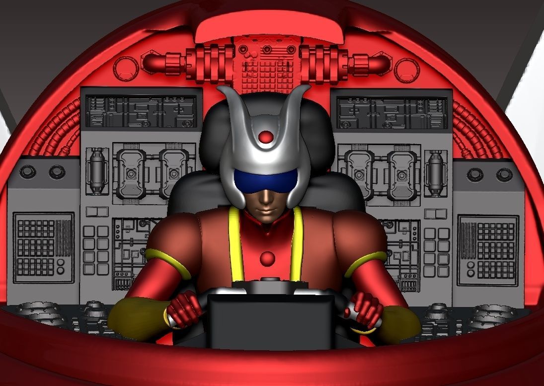 mazinger z bust 3D print model_9