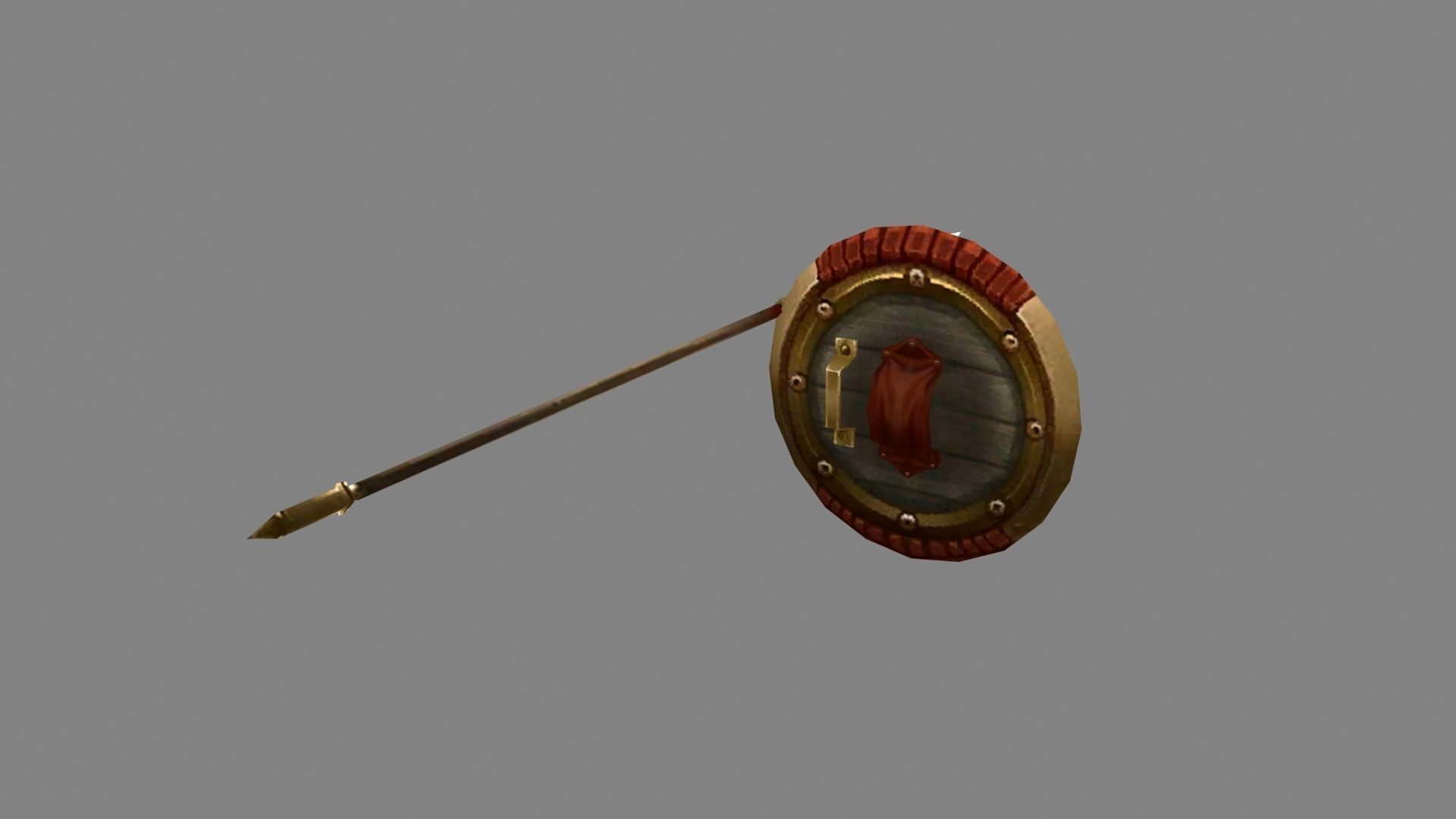 Defensive formation composed of shields  Low-poly 3D model_3