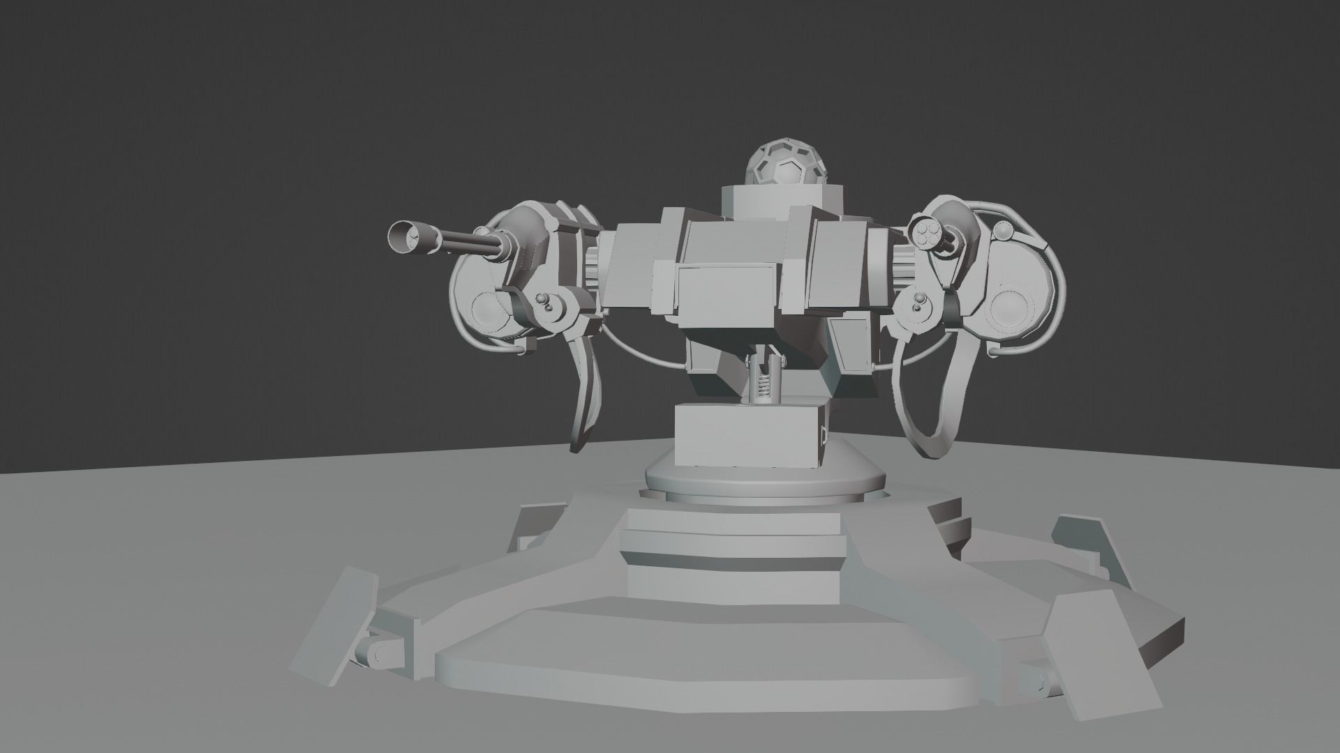Zombie Sci-Fi Turret 3D model Low-poly 3D model_5