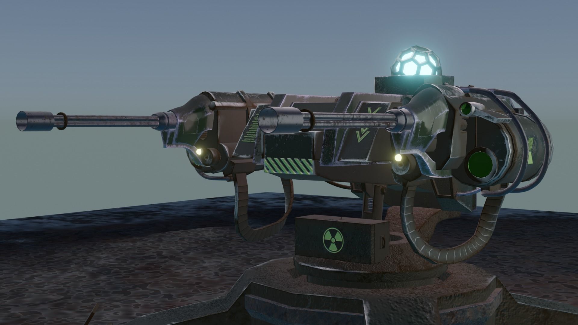 Zombie Sci-Fi Turret 3D model Low-poly 3D model_3