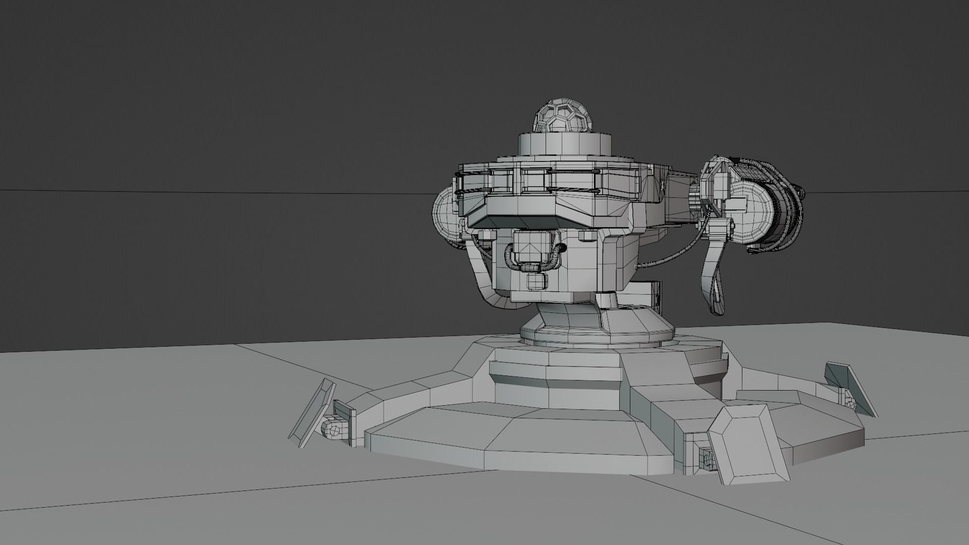 Zombie Sci-Fi Turret 3D model Low-poly 3D model_8