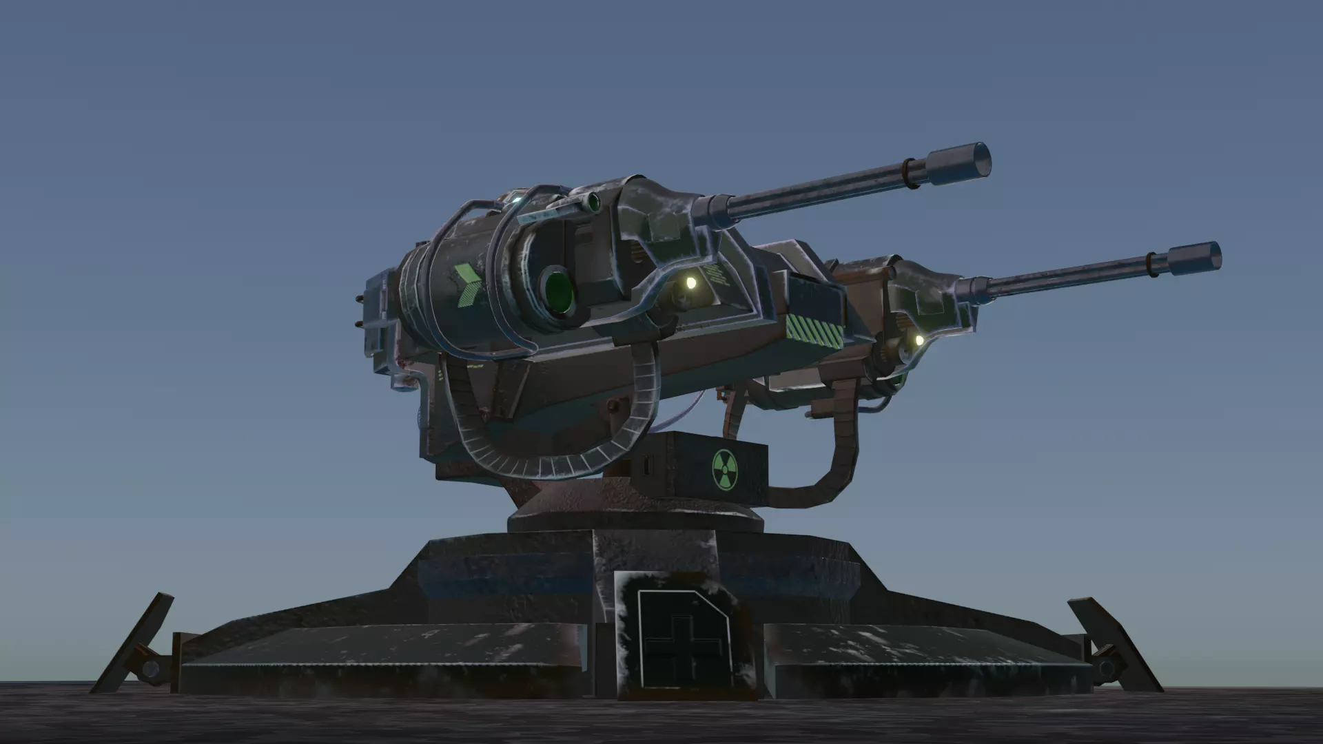 Zombie Sci-Fi Turret 3D model Low-poly 3D model_0