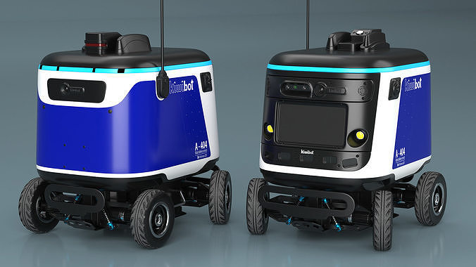 Powered Off Delivery Robot Kiwibot Blue 3D model 5