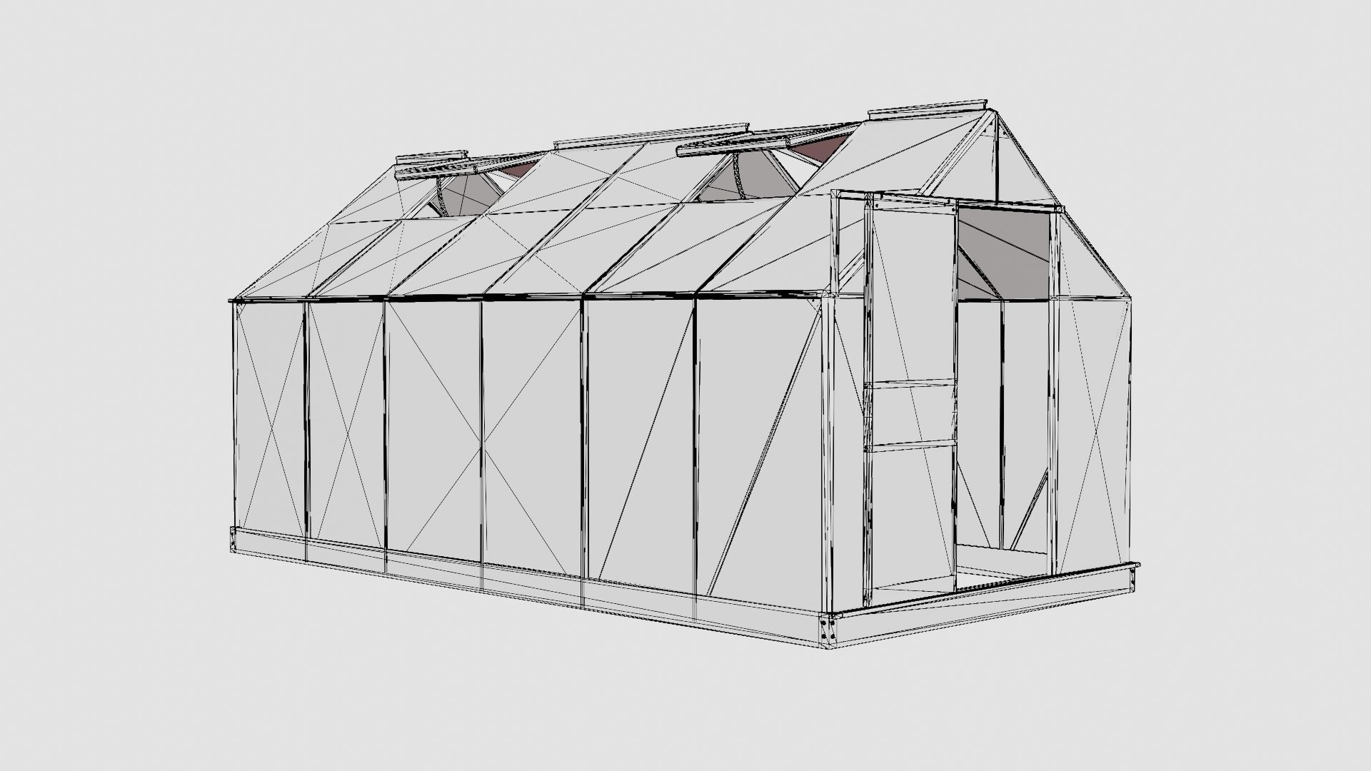 Greenhouse Venus 7500 Poly Grey Low-poly 3D model_7
