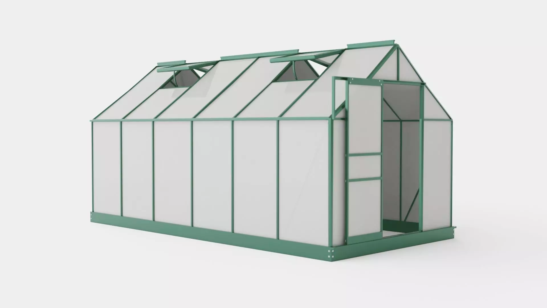 Greenhouse Venus 7500 Glass Green Low-poly 3D model_0
