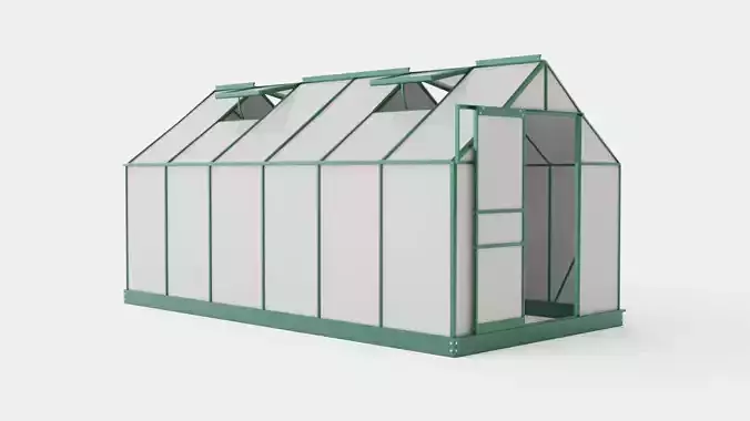 Greenhouse Venus 7500 Glass Green Low-poly 3D model