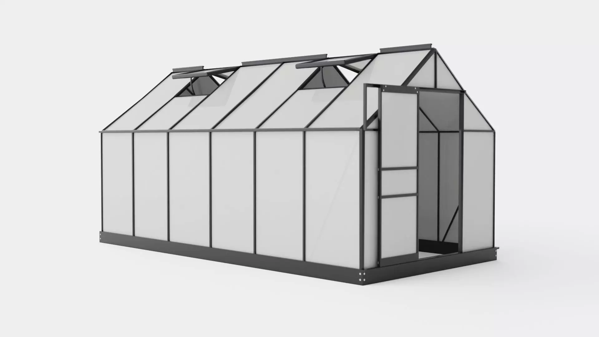 Greenhouse Venus 7500 Glass Black Low-poly 3D model_0