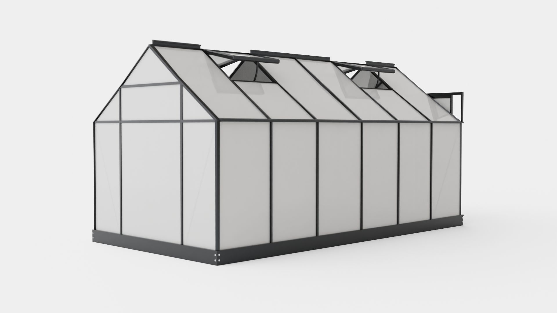 Greenhouse Venus 7500 Glass Black Low-poly 3D model_3