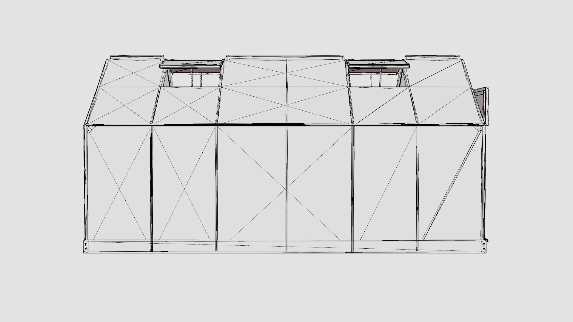 Greenhouse Venus 7500 Glass Black Low-poly 3D model_8