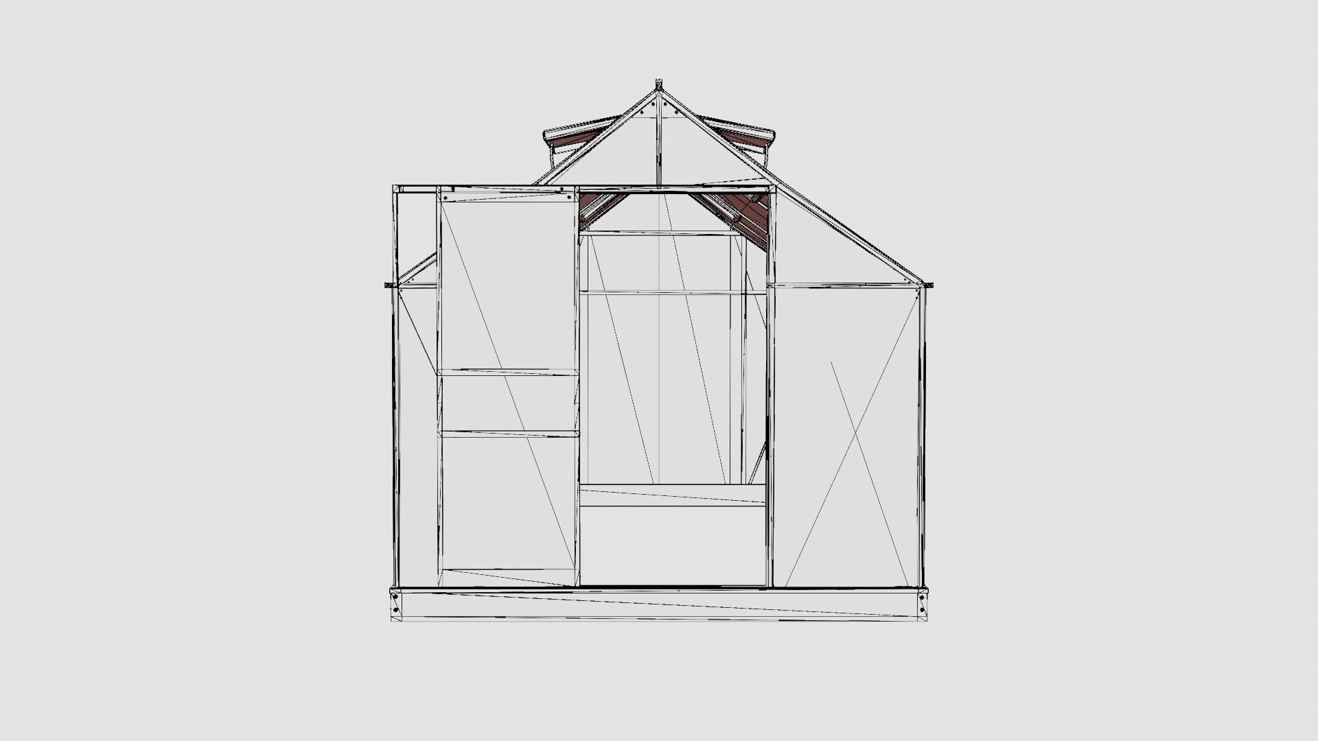 Greenhouse Venus 7500 Glass Black Low-poly 3D model_6