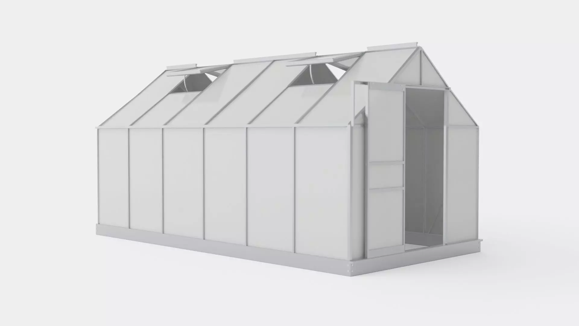 Greenhouse Venus 7500 Glass Grey Low-poly 3D model_0