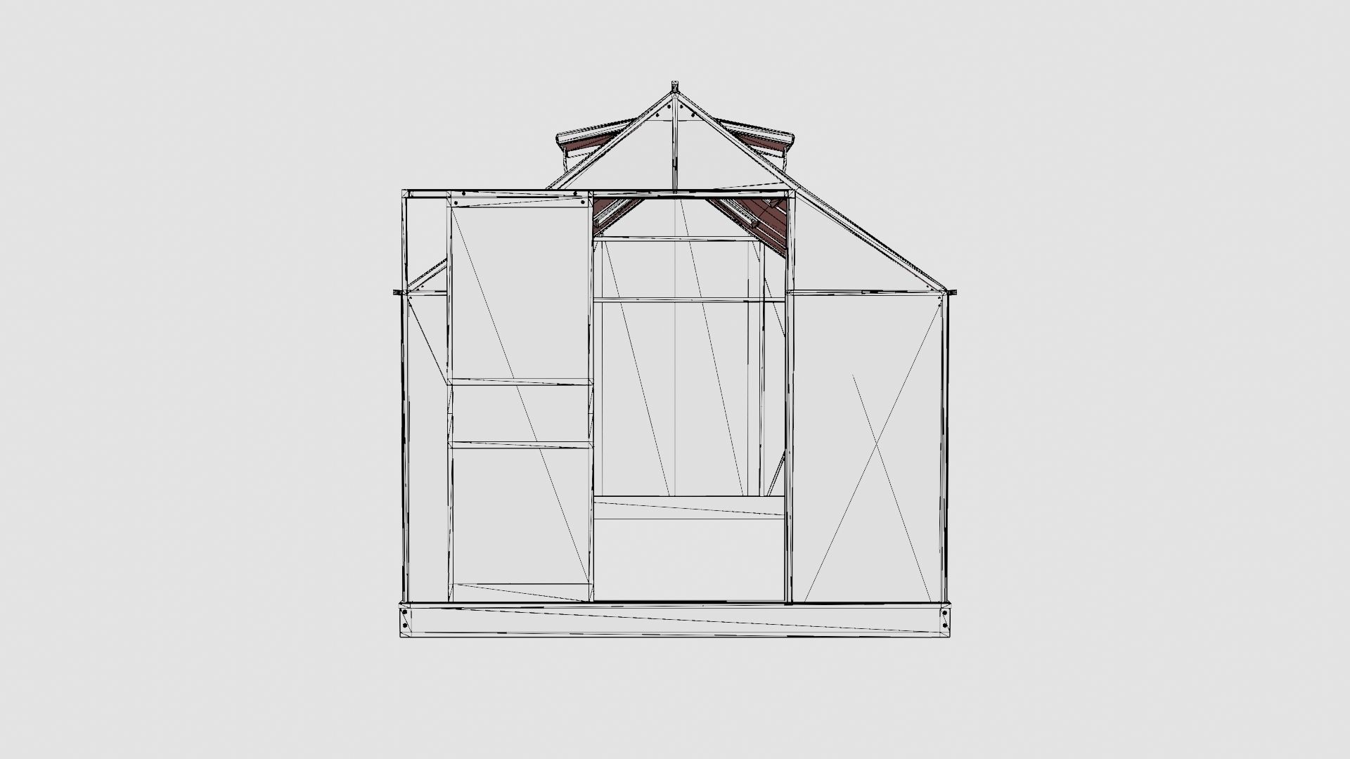 Greenhouse Venus 7500 Glass Grey Low-poly 3D model_6