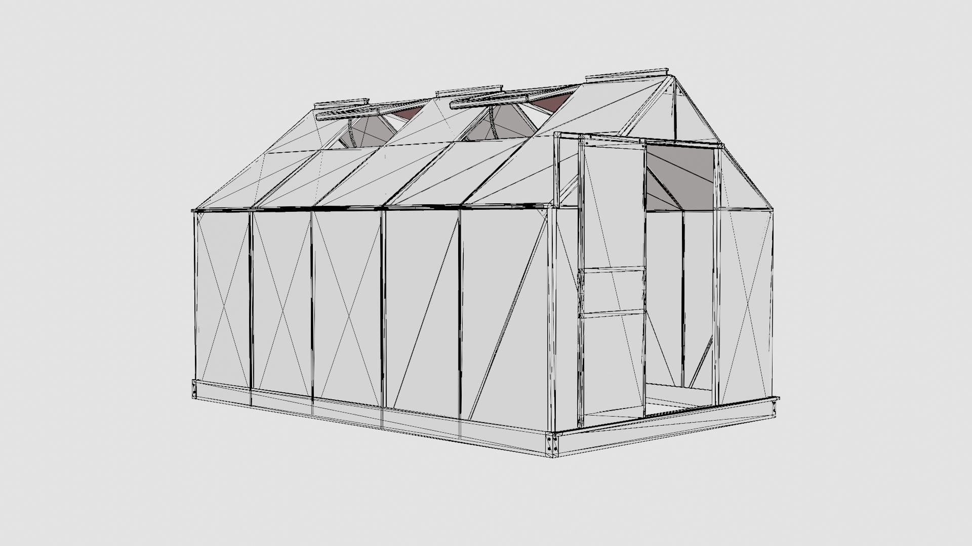 Greenhouse Venus 6200 Poly Green Low-poly 3D model_7