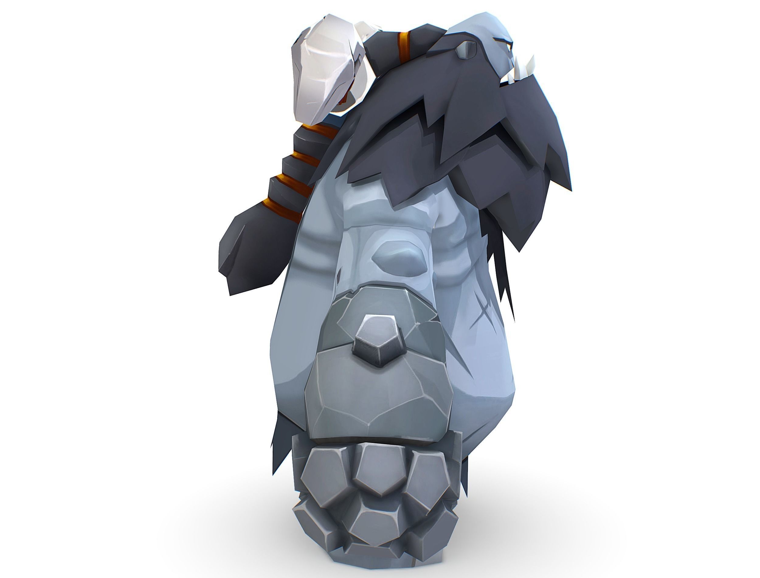Grey Giant Golem Troll Snowman Viking Warrior Iceman Low-poly 3D model_22