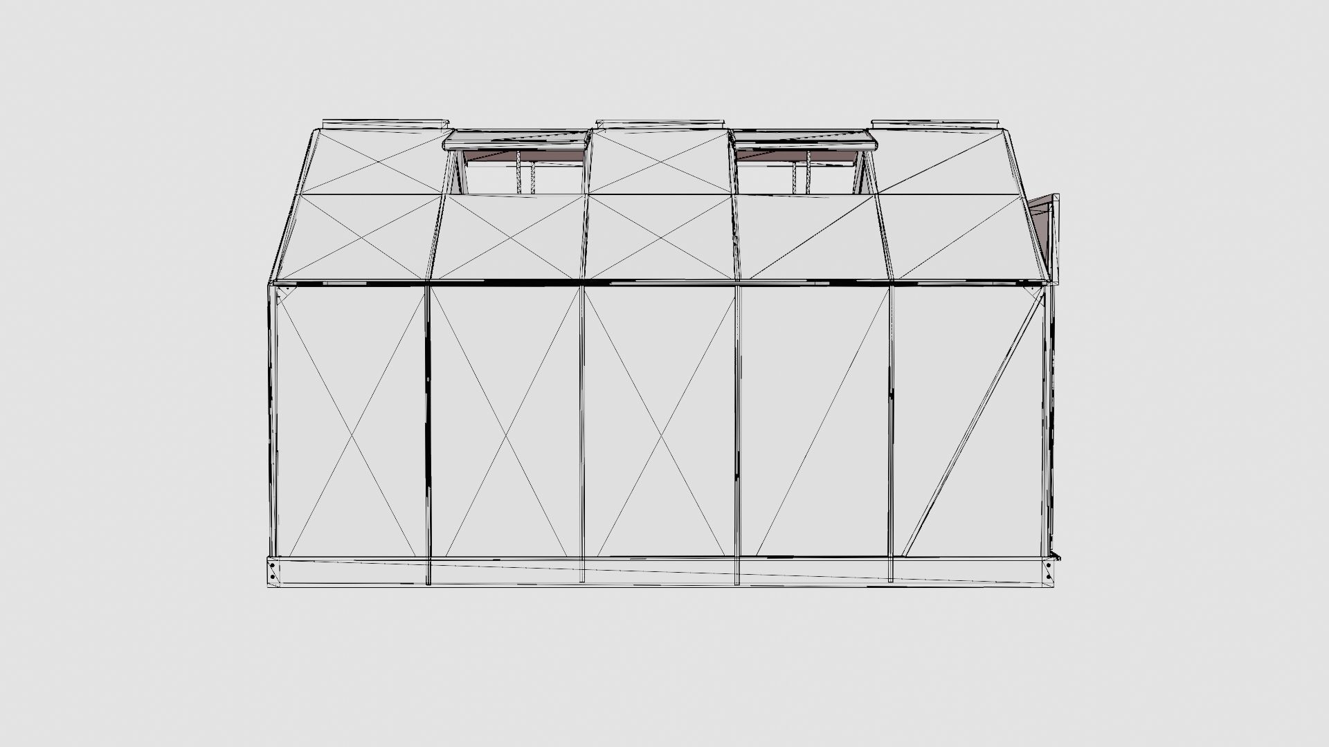 Greenhouse Venus 6200 Glass Green Low-poly 3D model_8