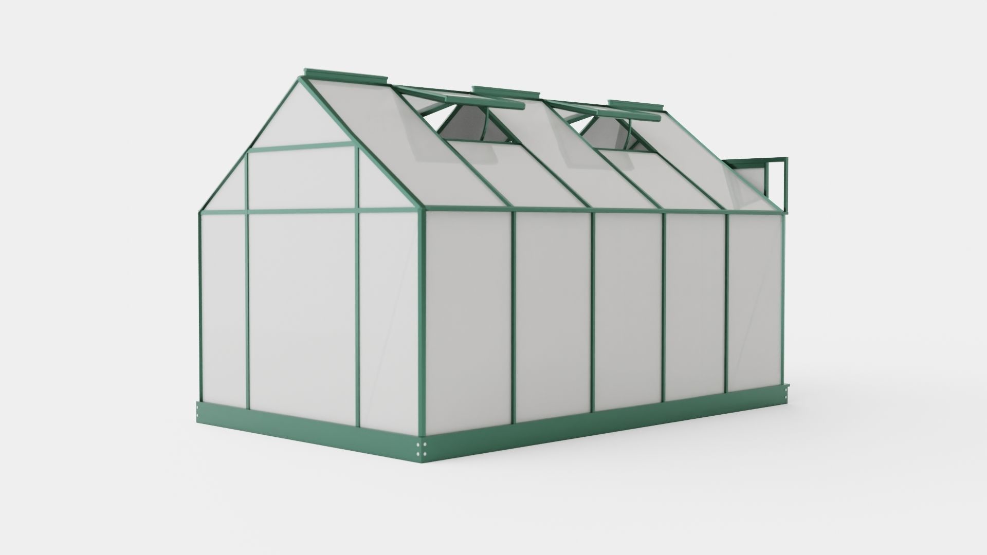 Greenhouse Venus 6200 Glass Green Low-poly 3D model_3