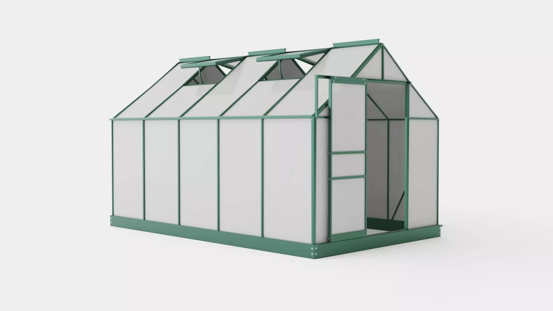 Greenhouse Venus 6200 Glass Green Low-poly 3D model_0