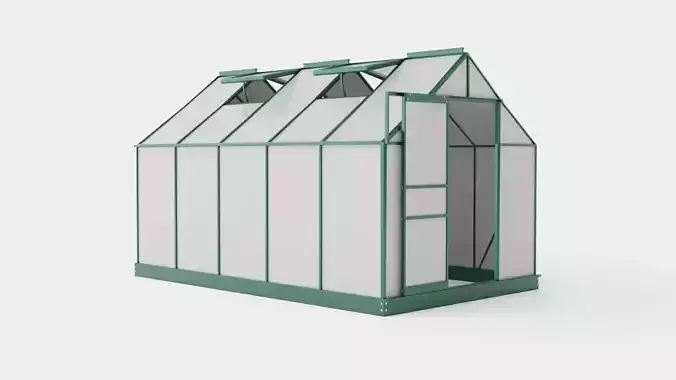 Greenhouse Venus 6200 Glass Green Low-poly 3D model