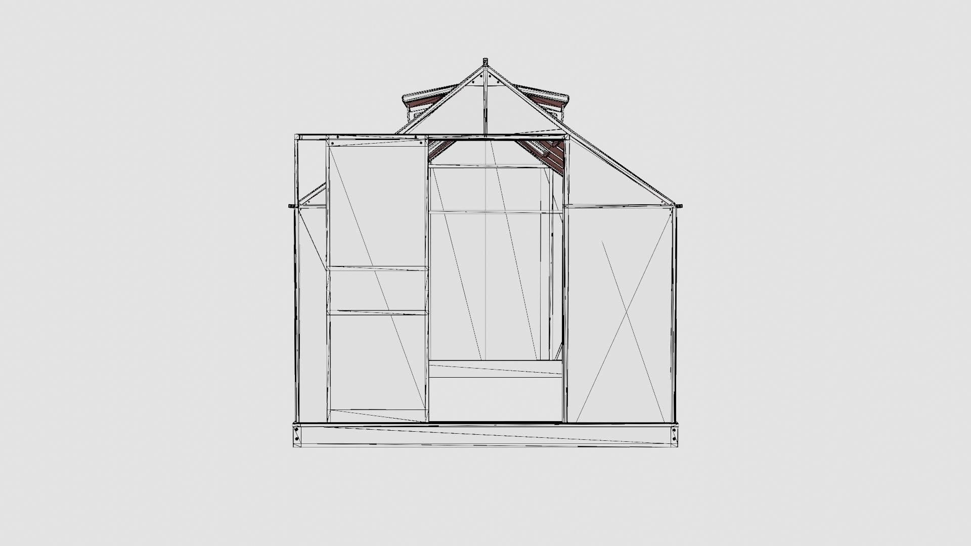 Greenhouse Venus 6200 Glass Green Low-poly 3D model_6