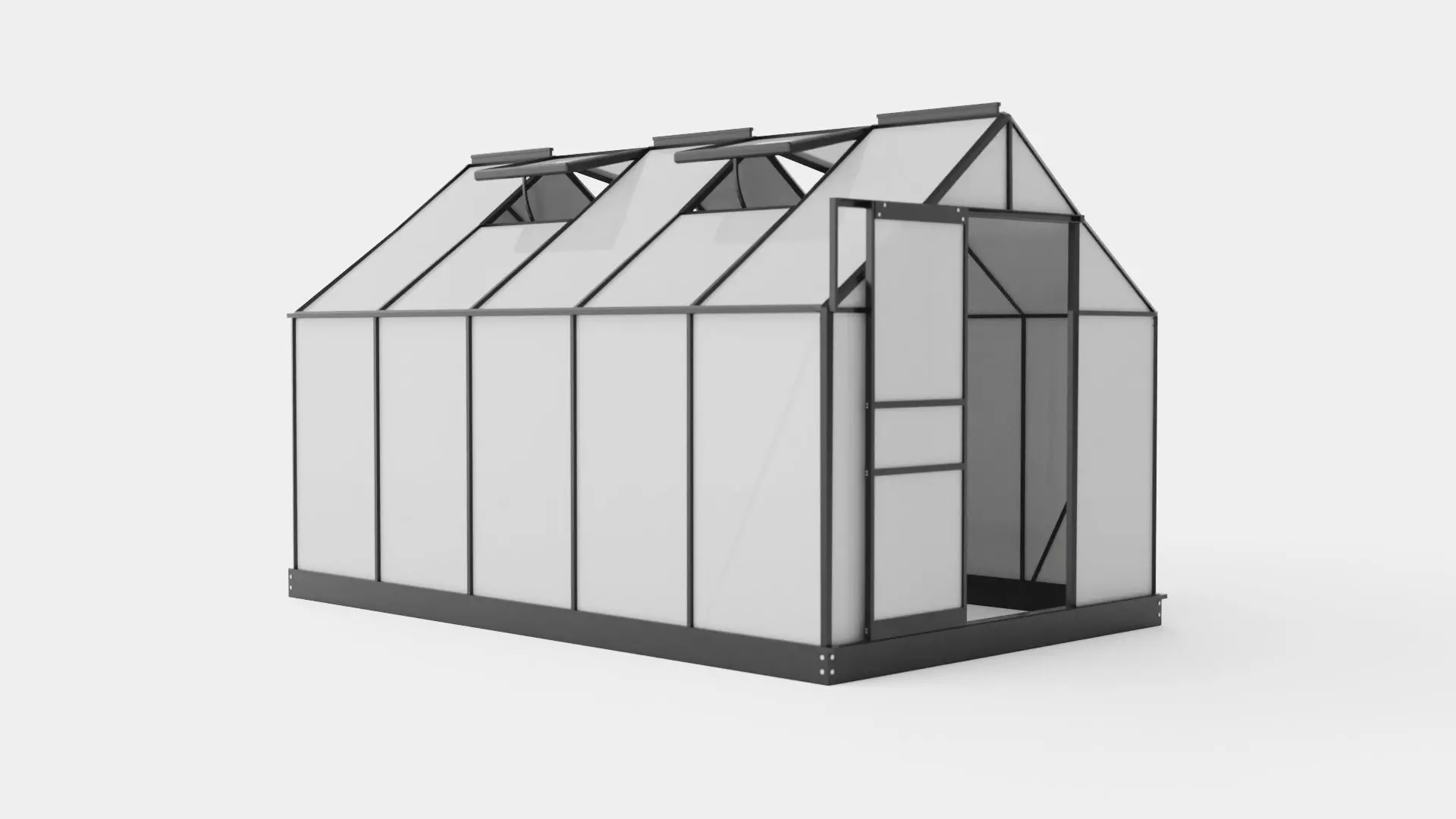 Greenhouse Venus 6200 Glass Black Low-poly 3D model_0