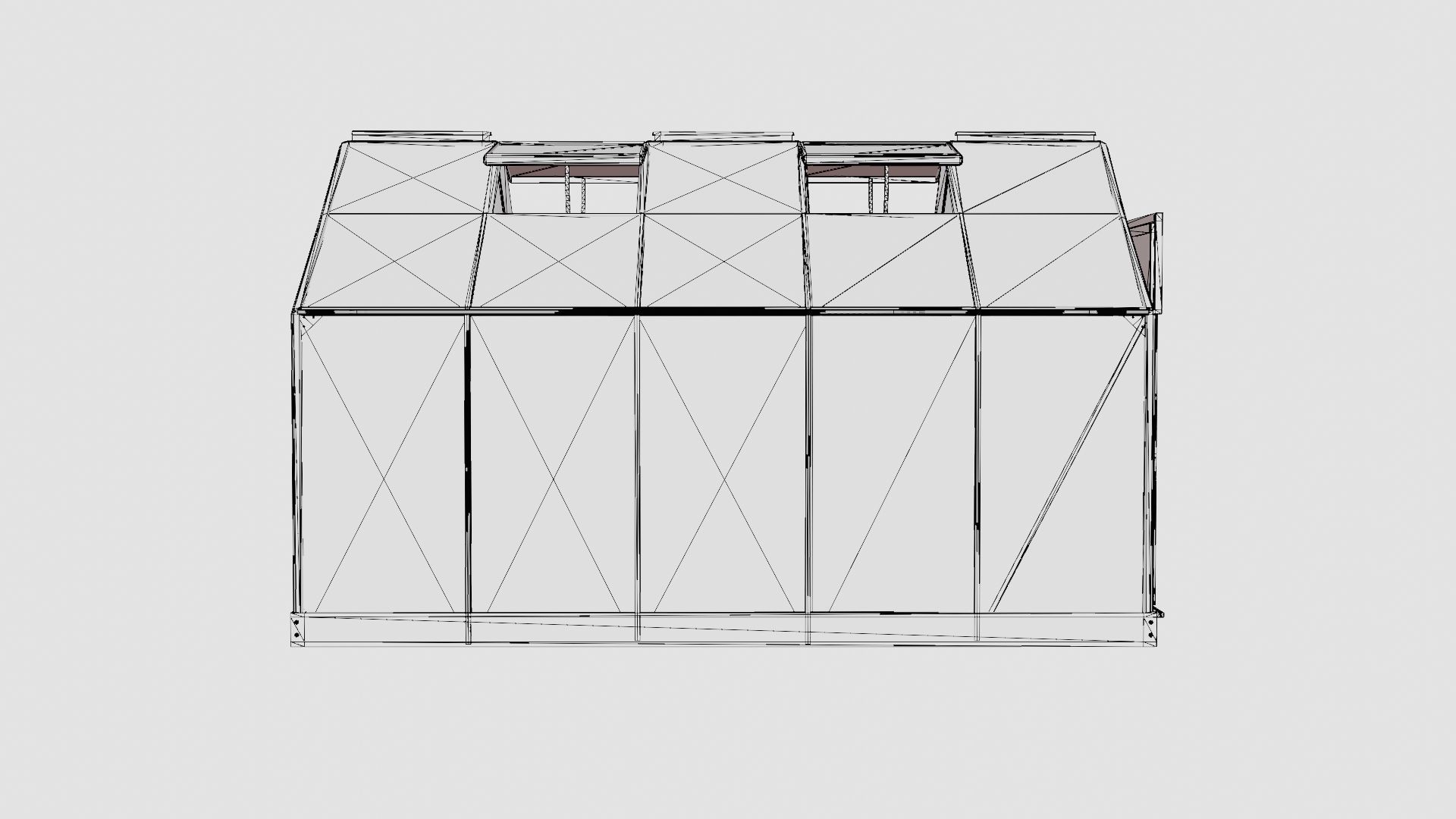 Greenhouse Venus 6200 Glass Black Low-poly 3D model_8