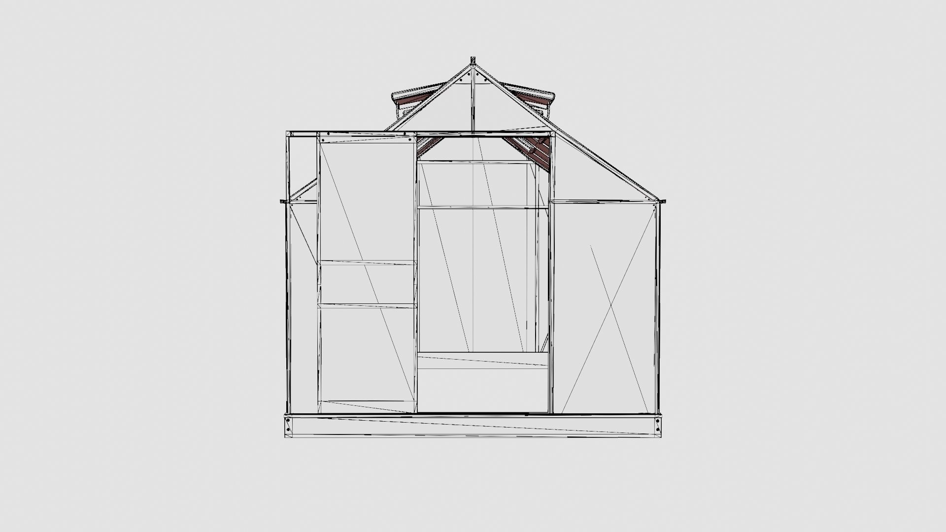 Greenhouse Venus 6200 Glass Black Low-poly 3D model_6