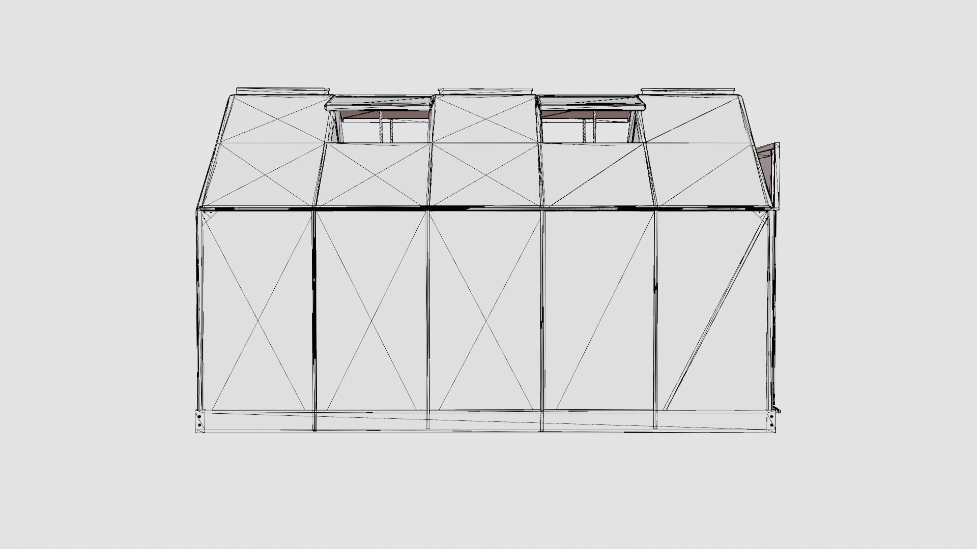 Greenhouse Venus 6200 Glass Grey Low-poly 3D model_8