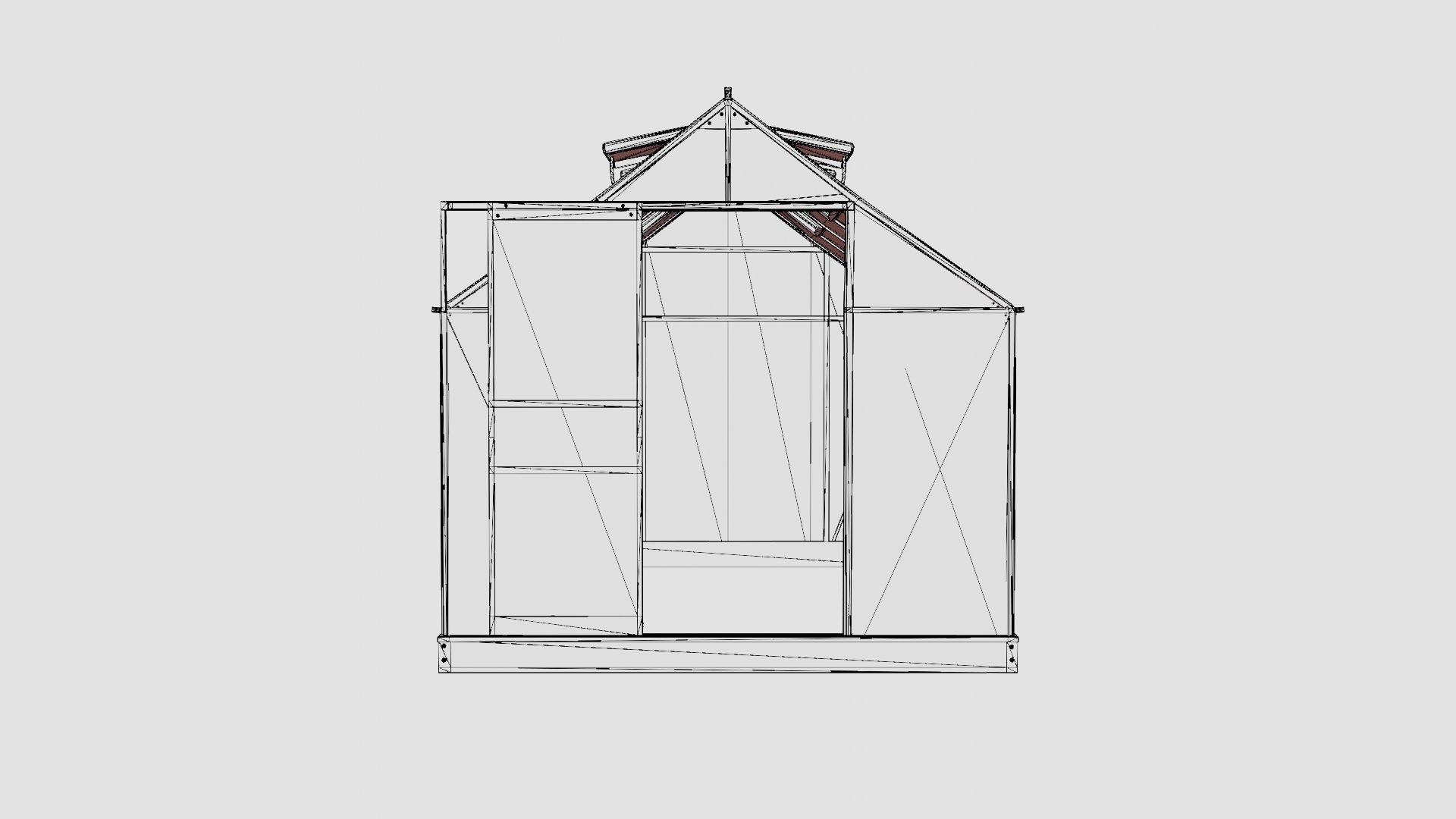 Greenhouse Venus 6200 Glass Grey Low-poly 3D model_6