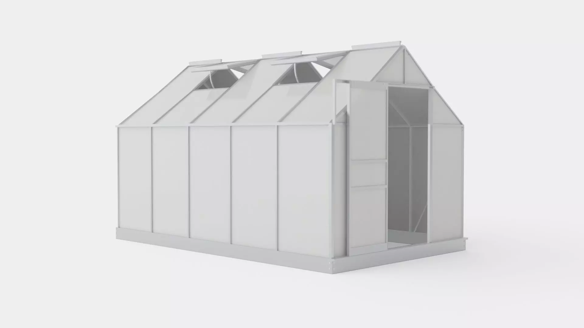Greenhouse Venus 6200 Glass Grey Low-poly 3D model_0