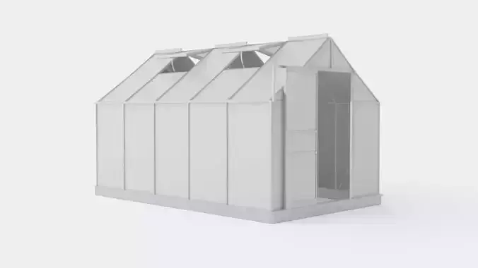 Greenhouse Venus 6200 Glass Grey Low-poly 3D model