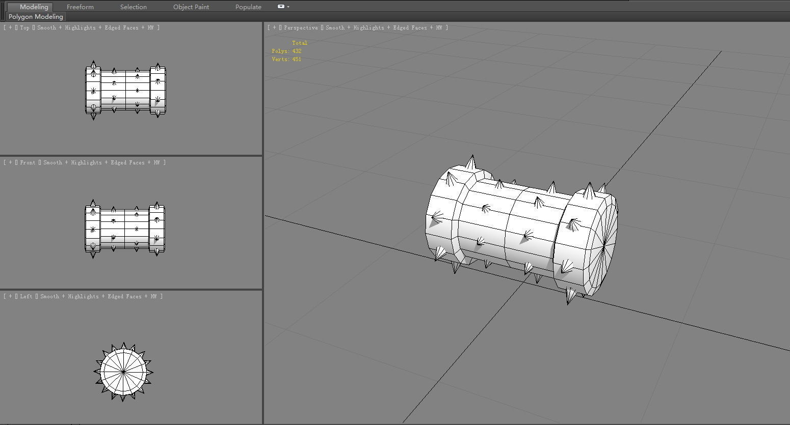 Game Trap - Cartoon Rolling Wood Low-poly 3D model_5