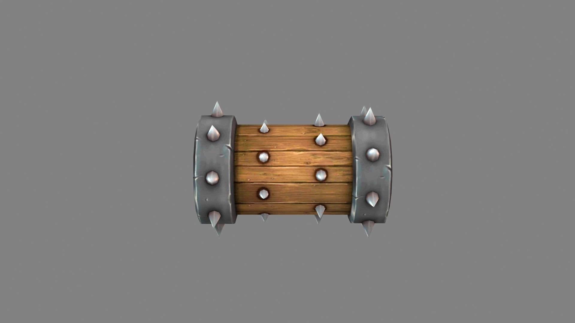 Game Trap - Cartoon Rolling Wood Low-poly 3D model_2