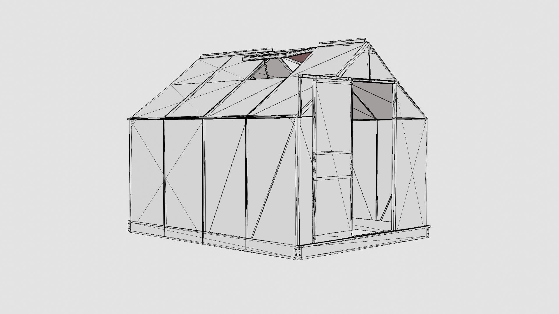 Greenhouse Venus 5000 Poly Black Low-poly 3D model_7