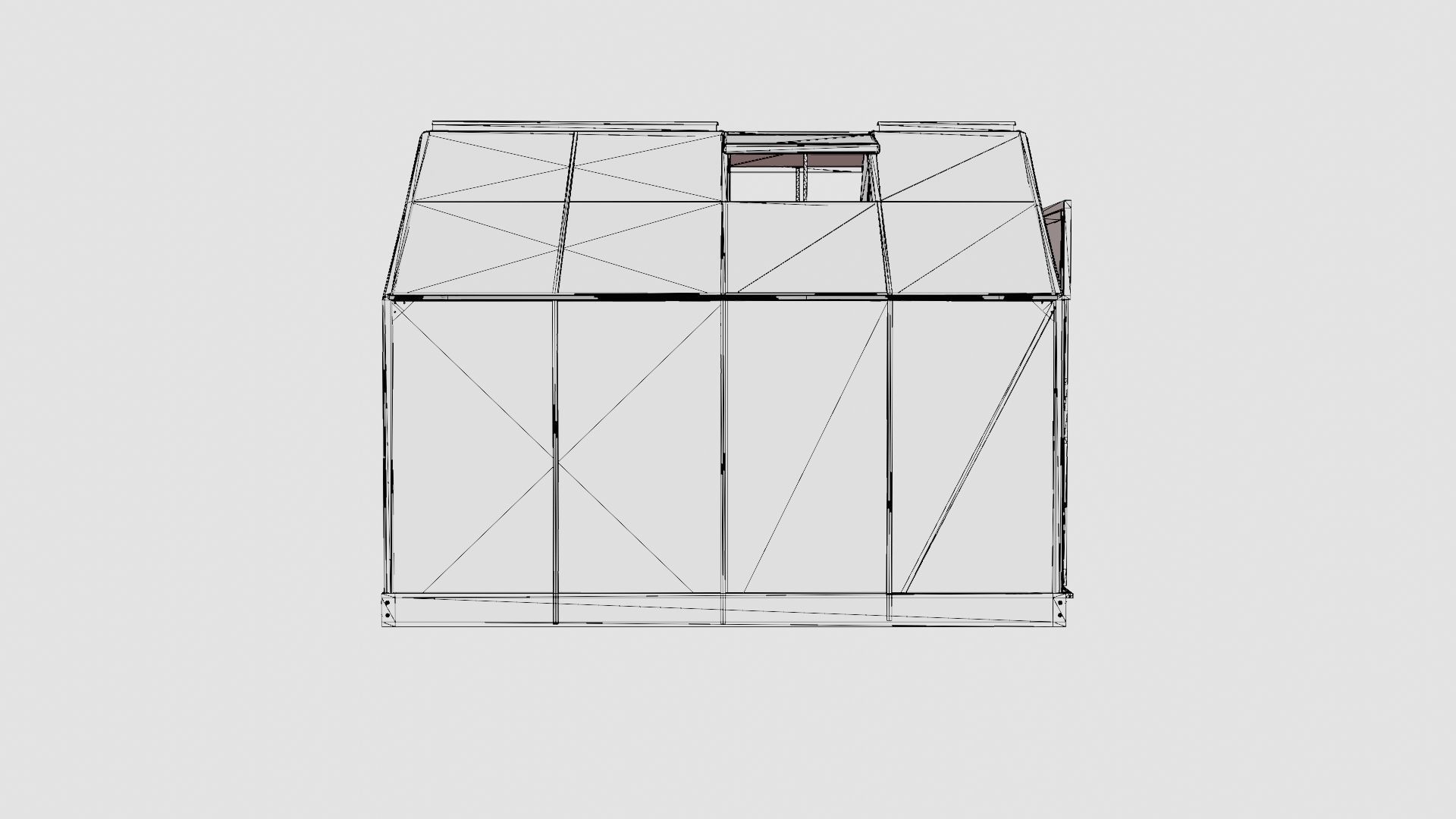 Greenhouse Venus 5000 Glass Green Low-poly 3D model_8