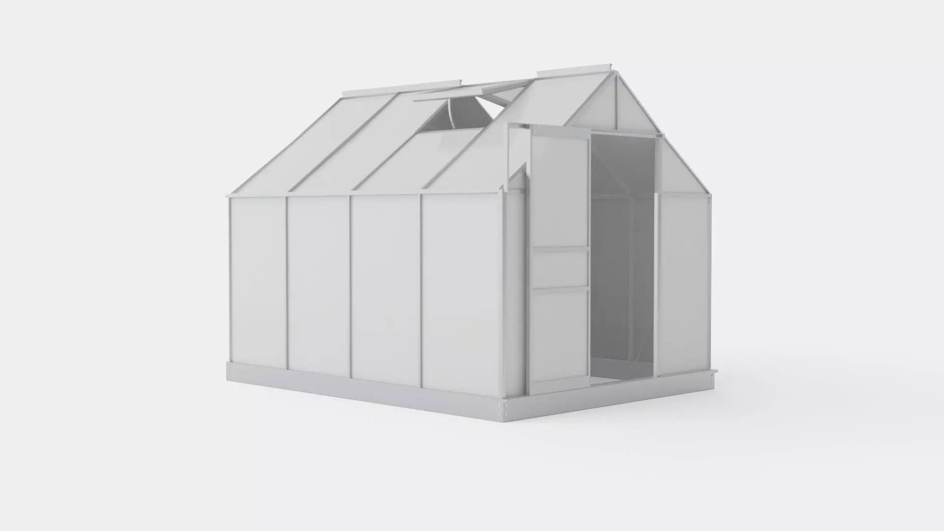 Greenhouse Venus 5000 Glass Grey Low-poly 3D model_0