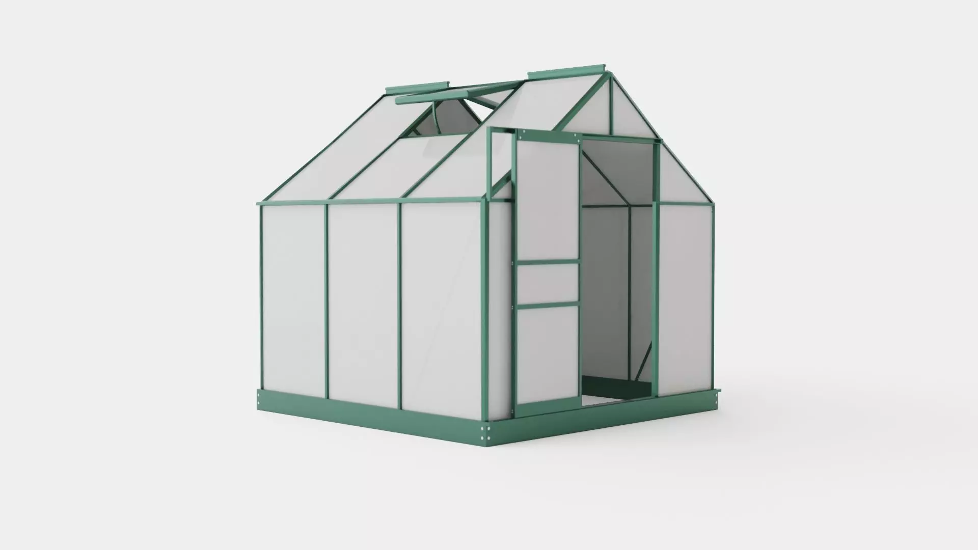 Greenhouse Venus 3800 Glass Green Low-poly 3D model_0
