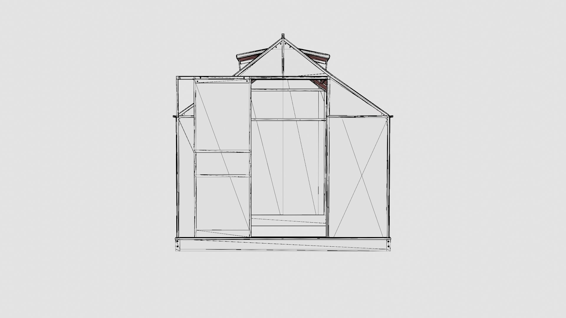 Greenhouse Venus 3800 Glass Grey Low-poly 3D model_6