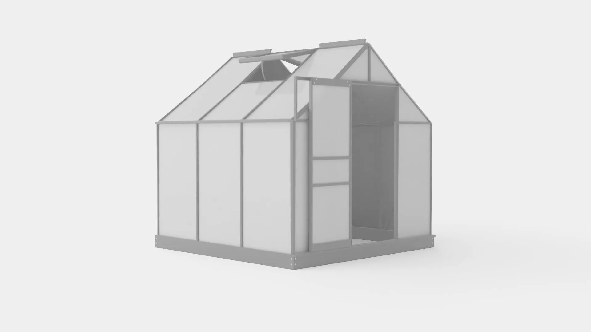 Greenhouse Venus 3800 Glass Grey Low-poly 3D model_0