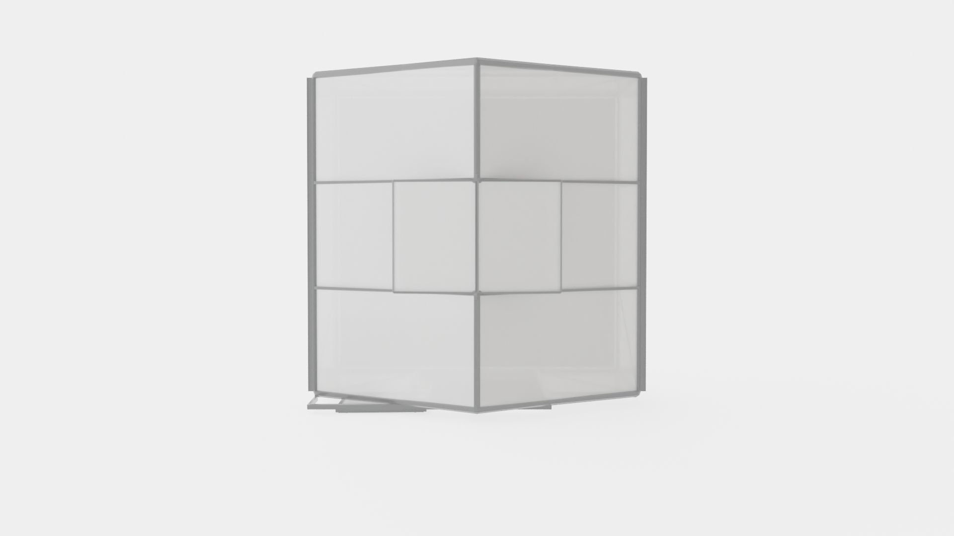Greenhouse Venus 3800 Glass Grey Low-poly 3D model_5