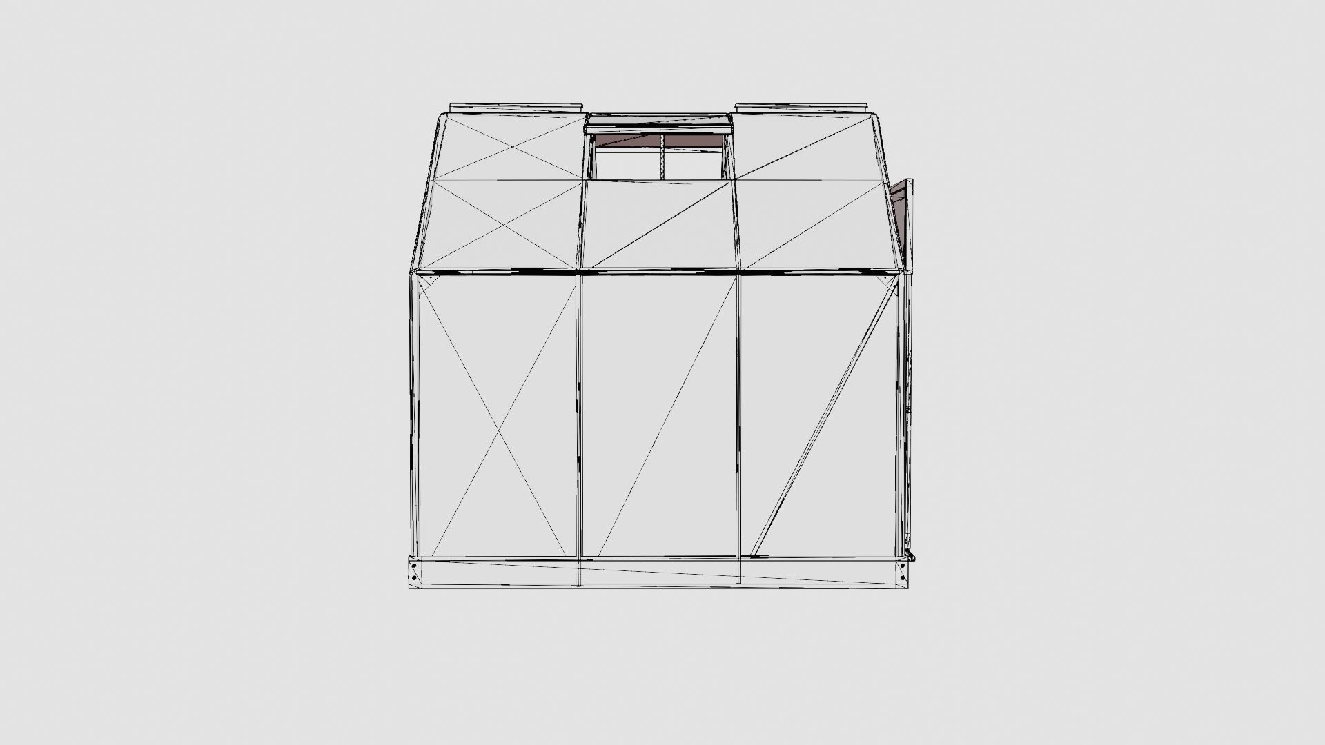 Greenhouse Venus 3800 Glass ALU Low-poly 3D model_8