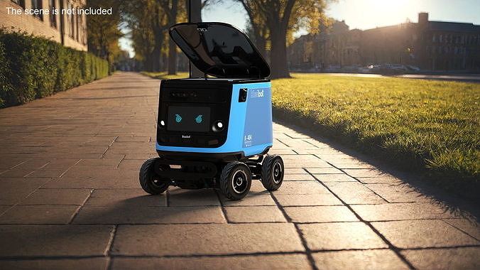 Delivery Robot Kiwibot Cyan 3D model 2