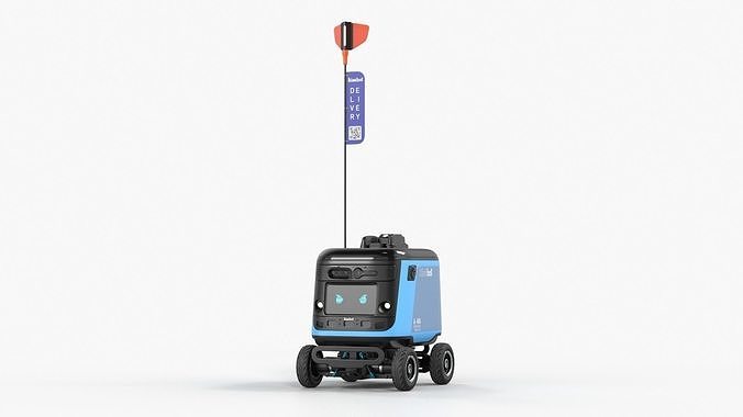 Delivery Robot Kiwibot Cyan 3D model 7