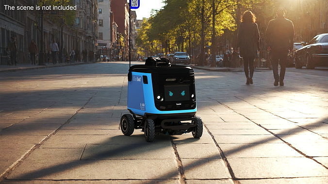 Delivery Robot Kiwibot Cyan 3D model