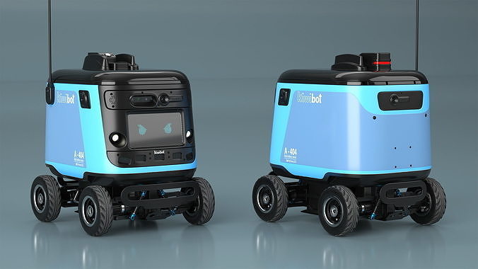 Delivery Robot Kiwibot Cyan 3D model 5